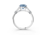 White gold Fancy Blue Asscher  Brilliant Solitaire with Pave Band and Four-Prong Setting_3