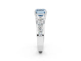 White gold Fancy Blue Asscher  Brilliant Solitaire with Side Stones on a Pave Band and Four-Prong Setting_14