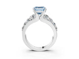 White gold Fancy Blue Asscher  Brilliant Solitaire with Side Stones on a Pave Band and Four-Prong Setting_15