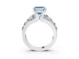 White gold Fancy Blue Asscher  Brilliant Solitaire with Side Stones on a Pave Band and Four-Prong Setting_56