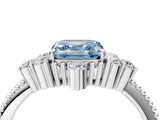White gold Fancy Blue Asscher Cut Brilliant Diamond with Cluster Setting on a Beaded Band and Four-Prong Setting_28