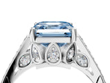 White gold Fancy Blue Asscher  Cut Cathedral Pave Diamond Engagement Ring with Six-Prong Setting_36