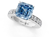 White gold Fancy Blue Asscher  Cut Channel Set Diamond Engagement Ring with Four-Prong Setting_1
