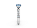 White gold Fancy Blue Asscher  Cut Channel Set Diamond Engagement Ring with Four-Prong Setting_2
