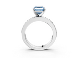 White gold Fancy Blue Asscher  Cut Channel Set Diamond Engagement Ring with Four-Prong Setting_3