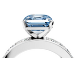 White gold Fancy Blue Asscher  Cut Channel Set Diamond Engagement Ring with Four-Prong Setting_4