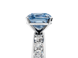 White gold Fancy Blue Asscher  Cut Channel Set Diamond Engagement Ring with Four-Prong Setting_5