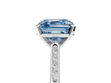 White gold Fancy Blue Asscher  Cut Channel Set Solitaire Engagement Ring with Four-Prong Setting_5