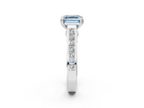 White gold Fancy Blue Asscher  Cut Channel Set Solitaire Engagement Ring with Prong Setting_2