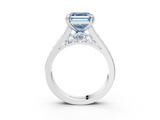 White gold Fancy Blue Asscher  Cut Channel Set Solitaire Engagement Ring with Prong Setting_3