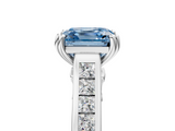 White gold Fancy Blue Asscher  Cut Channel Set Solitaire Engagement Ring with Prong Setting_5