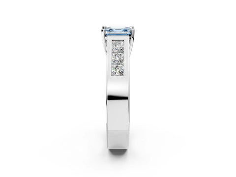 White gold Fancy Blue Asscher Cut Cut Channel Set Solitaire Ring with Four-Prong Setting_38