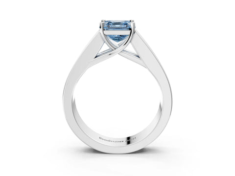 White gold Fancy Blue Asscher Cut Cut Channel Set Solitaire Ring with Four-Prong Setting_39