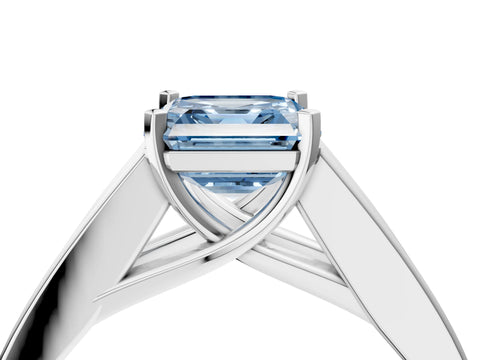 White gold Fancy Blue Asscher Cut Cut Channel Set Solitaire Ring with Four-Prong Setting_40