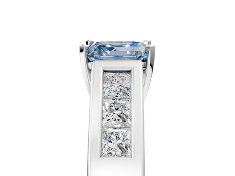 White gold Fancy Blue Asscher Cut Cut Channel Set Solitaire Ring with Four-Prong Setting_41