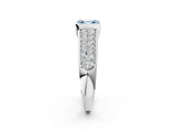 White gold Fancy Blue Asscher Cut Cut Diamond Channel Set Pave Band with Tension Prong Setting_2
