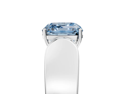 White gold Fancy Blue Asscher Cut Cut Diamond Channel Set Solitaire Ring with Four-Prong Setting_65