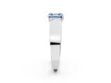 White gold Fancy Blue Asscher Cut Cut Diamond Channel Set Solitaire Ring with Four-Prong Setting_86