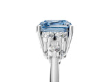 White gold Fancy Blue Asscher Cut Cut Diamond Cluster Ring with Solitaire Band and Four-Prong Setting_35