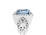 White gold Fancy Blue Asscher Cut Cut Halo Diamond Infinity Band with Four-Prong Setting_5