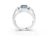 White gold Fancy Blue Asscher Cut Cut Halo Split Shank Prong Set Ring_3