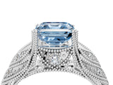 White gold Fancy Blue Asscher Cut Cut Milgrain Pave Diamond Engagement Ring with Four-Prong Setting_19