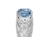 White gold Fancy Blue Asscher Cut Cut Milgrain Pave Diamond Engagement Ring with Four-Prong Setting_20