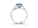White gold Fancy Blue Asscher Cut Cut Pave Split Shank Engagement Ring with Four-Prong Setting_15
