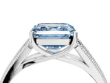 White gold Fancy Blue Asscher Cut Cut Pave Split Shank Engagement Ring with Four-Prong Setting_16