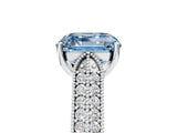 White gold Fancy Blue Asscher Cut Cut Pave Split Shank Engagement Ring with Four-Prong Setting_17