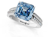 White gold Fancy Blue Asscher Cut Cut Pave Split Shank Engagement Ring with Four-Prong Setting_49