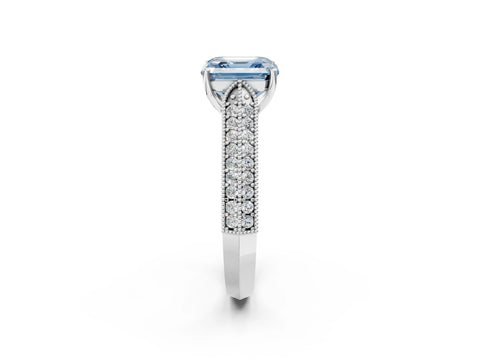 White gold Fancy Blue Asscher Cut Cut Pave Split Shank Engagement Ring with Four-Prong Setting_50