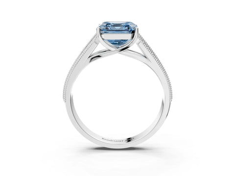 White gold Fancy Blue Asscher Cut Cut Pave Split Shank Engagement Ring with Four-Prong Setting_51