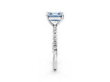 White gold Fancy Blue Asscher Cut Diamond Brilliant Solitaire Ring with Pavé Band and Four-Prong Setting_38