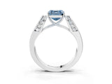 White gold Fancy Blue Asscher Cut Diamond Channel Set Solitaire Ring with Four-Prong Setting_52