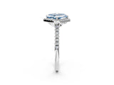 White gold Fancy Blue Asscher Cut Diamond Cushion Halo Ring with Pavé Band_14