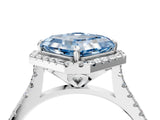 White gold Fancy Blue Asscher Cut Diamond Cushion Halo Ring with Pavé Band_22