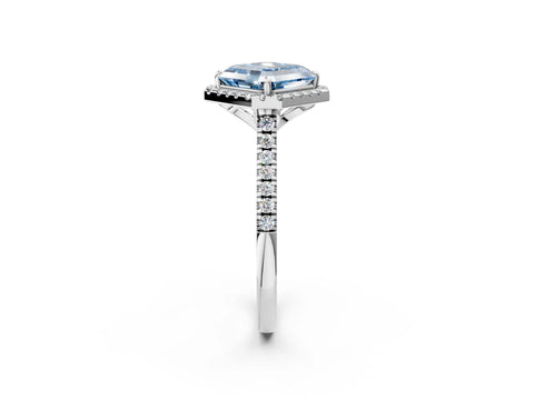 White gold Fancy Blue Asscher Cut Diamond Cushion Halo Ring with Pavé Band_23