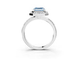 White gold Fancy Blue Asscher Cut Diamond Double Halo Ring with Split Shank and Four-Prong Setting_15