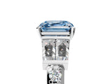 White gold Fancy Blue Asscher Cut Diamond Engagement Ring with Baguette Side Stones and Channel Set Band_22