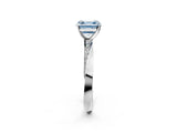 White gold Fancy Blue Asscher Cut Diamond Engagement Ring with Side Stone Accents and Four-Prong Setting_14