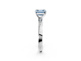 White gold Fancy Blue Asscher Cut Diamond Engagement Ring with Side Stone Accents and Four-Prong Setting_20