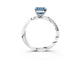 White gold Fancy Blue Asscher Cut Diamond Engagement Ring with Side Stone Accents and Four-Prong Setting_21