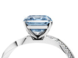 White gold Fancy Blue Asscher Cut Diamond Engagement Ring with Side Stone Accents and Four-Prong Setting_22