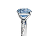 White gold Fancy Blue Asscher Cut Diamond Engagement Ring with Side Stone Accents and Four-Prong Setting_23