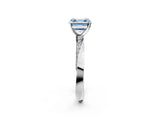 White gold Fancy Blue Asscher Cut Diamond Engagement Ring with Side Stone Accents and Four-Prong Setting_26