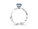 White gold Fancy Blue Asscher Cut Diamond Engagement Ring with Side Stone Accents and Four-Prong Setting_27