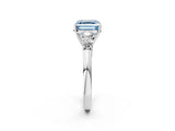 White gold Fancy Blue Asscher  Cut Diamond Five-Stone Prong Set White Gold Ring_31