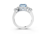 White gold Fancy Blue Asscher  Cut Diamond Five-Stone Prong Set White Gold Ring_32