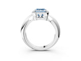 White gold Fancy Blue Asscher  Cut Diamond Halo Engagement Ring with Split Shank and Four-Prong Setting_50